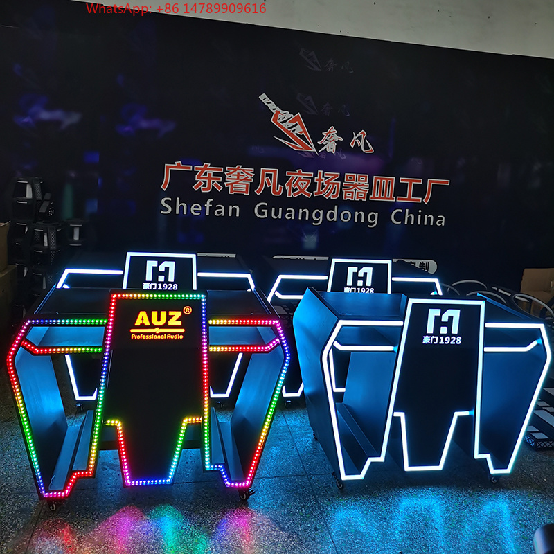 Event Suppliers - カスタムメタルLED DJブーステーブル（RGBライトとリモコン付きDJコンソールスタンド）、ナイトクラブ、バー、イベント向けOEMサプライヤー