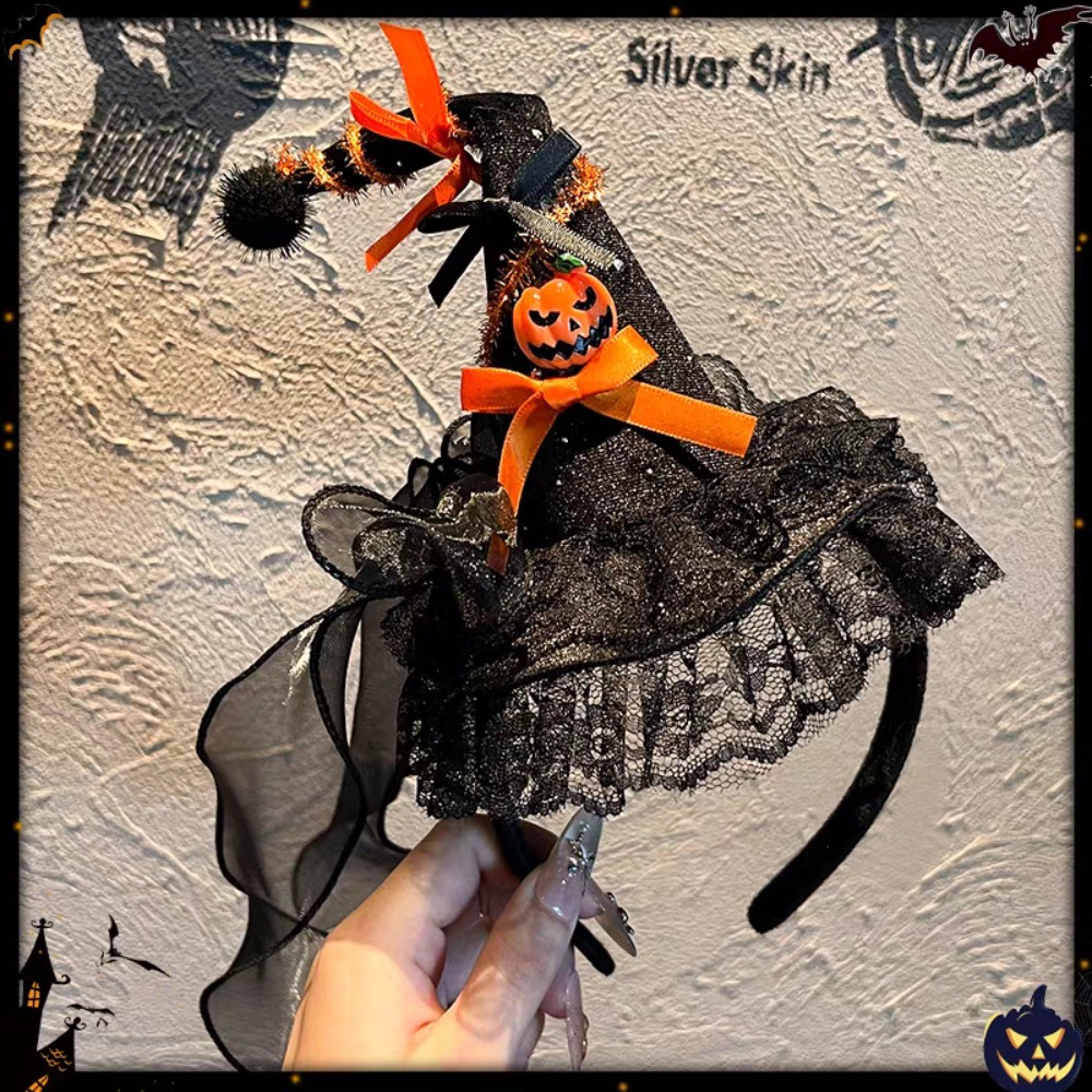 Party Hat Cone - スパイダーハロウィンウィッチハットヘッドバンド パンプキンスカル ハロウィンパーティーヘアバンド スパンコールパーティーデコレーションハット コーンハット ヘアフープ