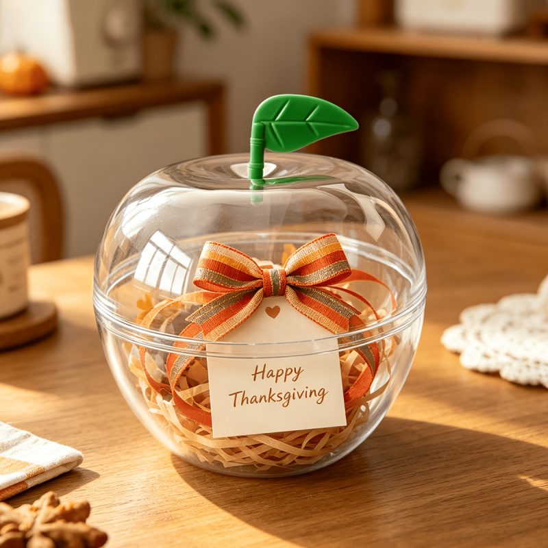 透明なリンゴ型のプラスチック製ボックス30個入り。中身を入れ - Event Party Box のレビューと価格