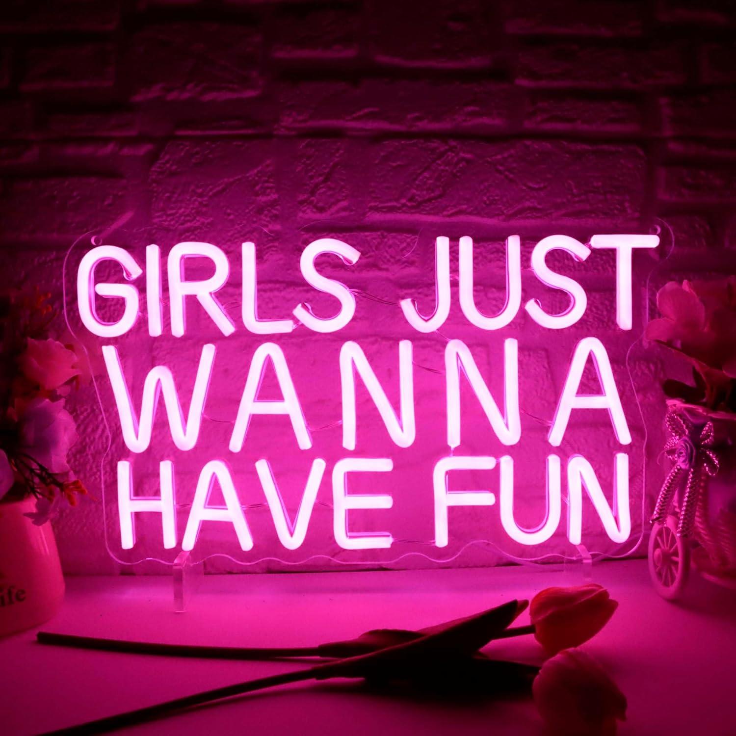 「女の子はただ楽しんでいたいだけ」ネオンサイン。USB接続で - Neon Sign Party のレビューと価格
