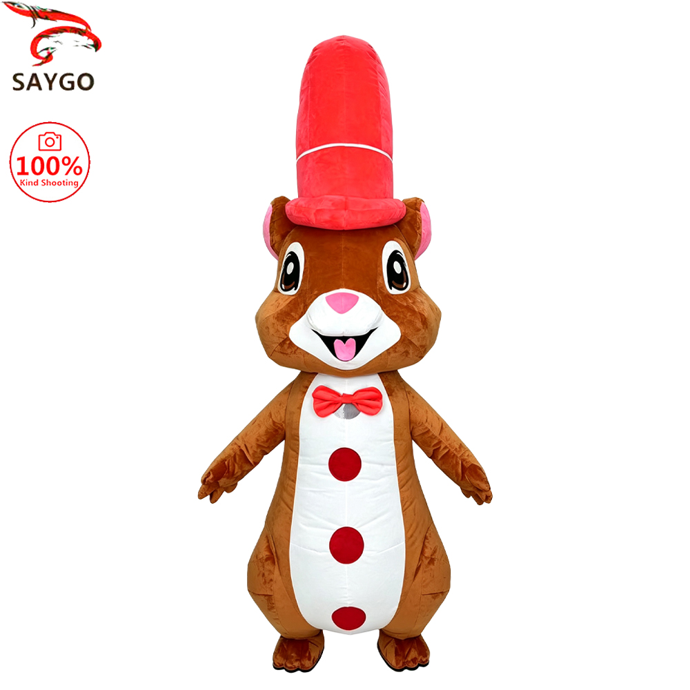 SAYGO 赤い帽子をかぶったリスの着ぐるみ、マスコットパレ - Event & Party Supply のレビューと価格