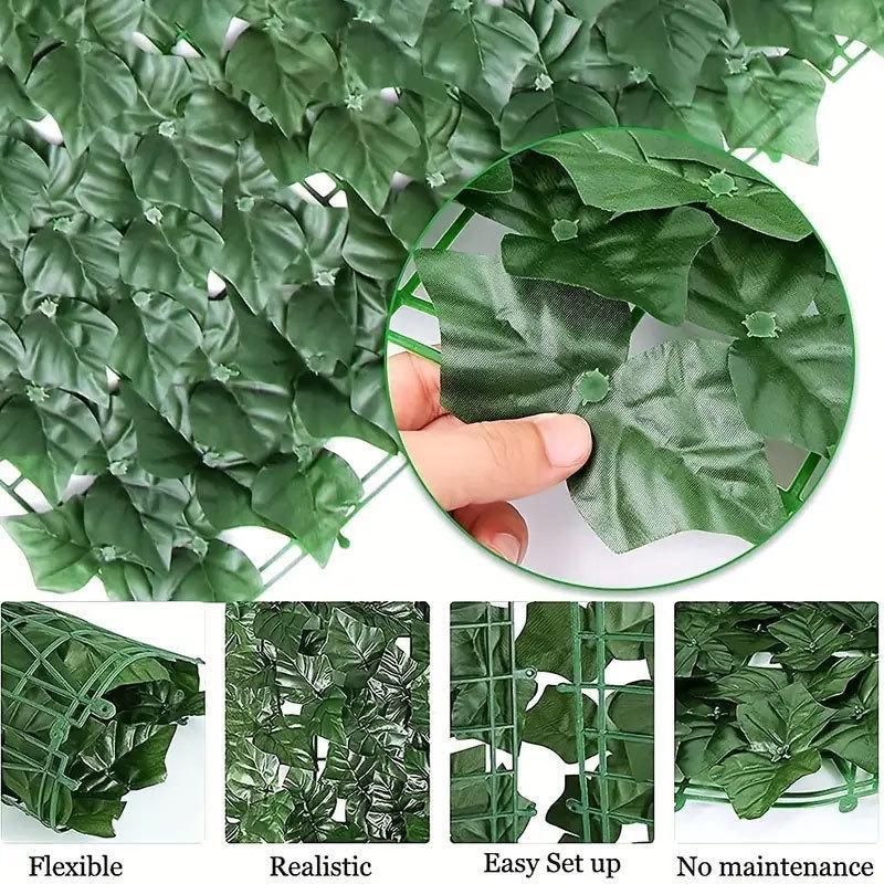 人工アイビープラントフェンスパネル、フェイクグリーンプライバ - Flower Wall Panel のレビューと価格