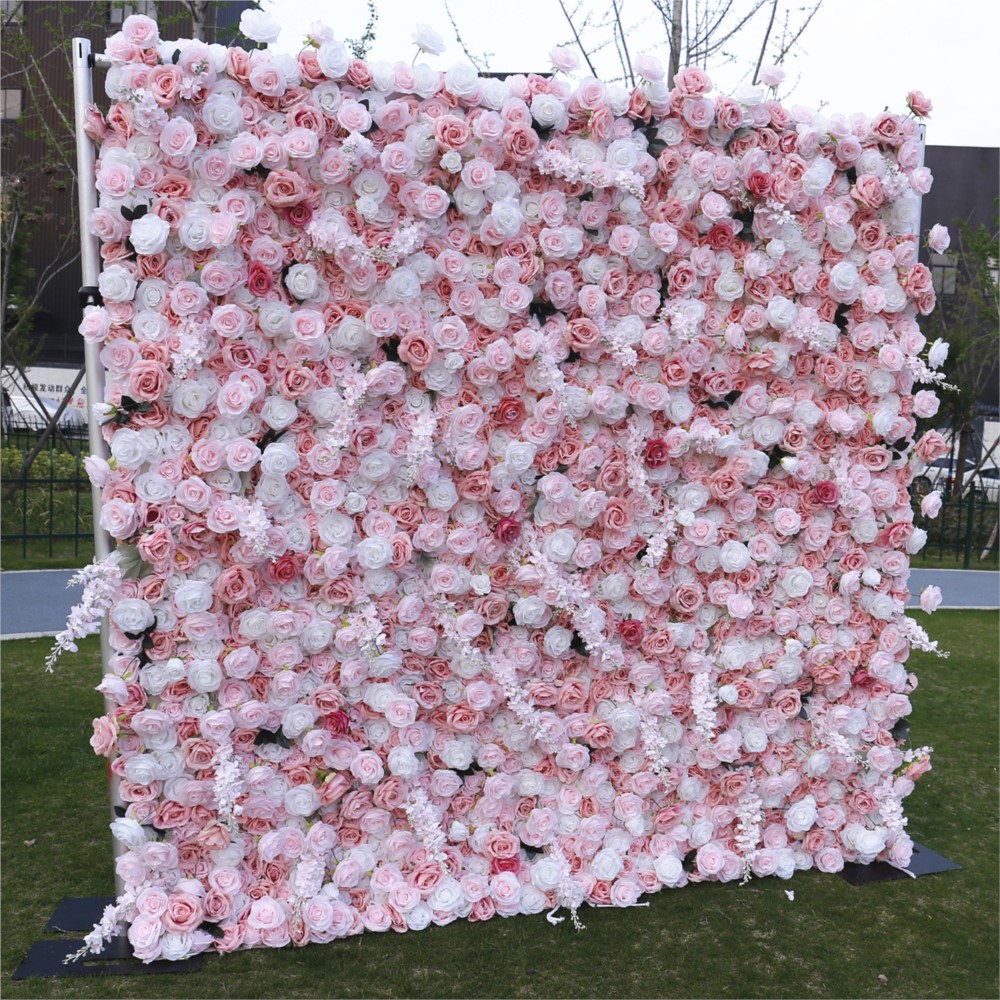 Uflower 5D ピンクホワイトローズ布製フラワーウォー - Flower Wall Panel のレビューと価格