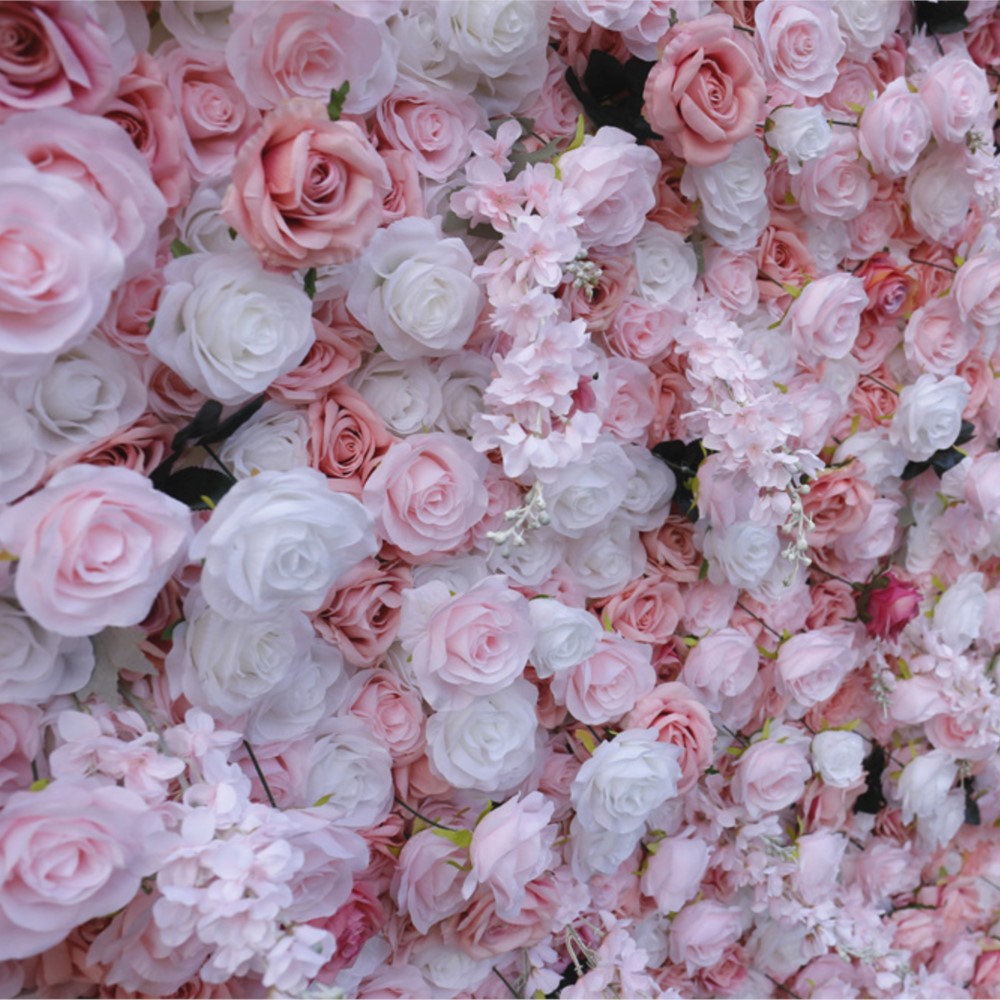 Uflower 5D ピンクホワイトローズ布製フラワーウォー - Flower Wall Panel のレビューと価格