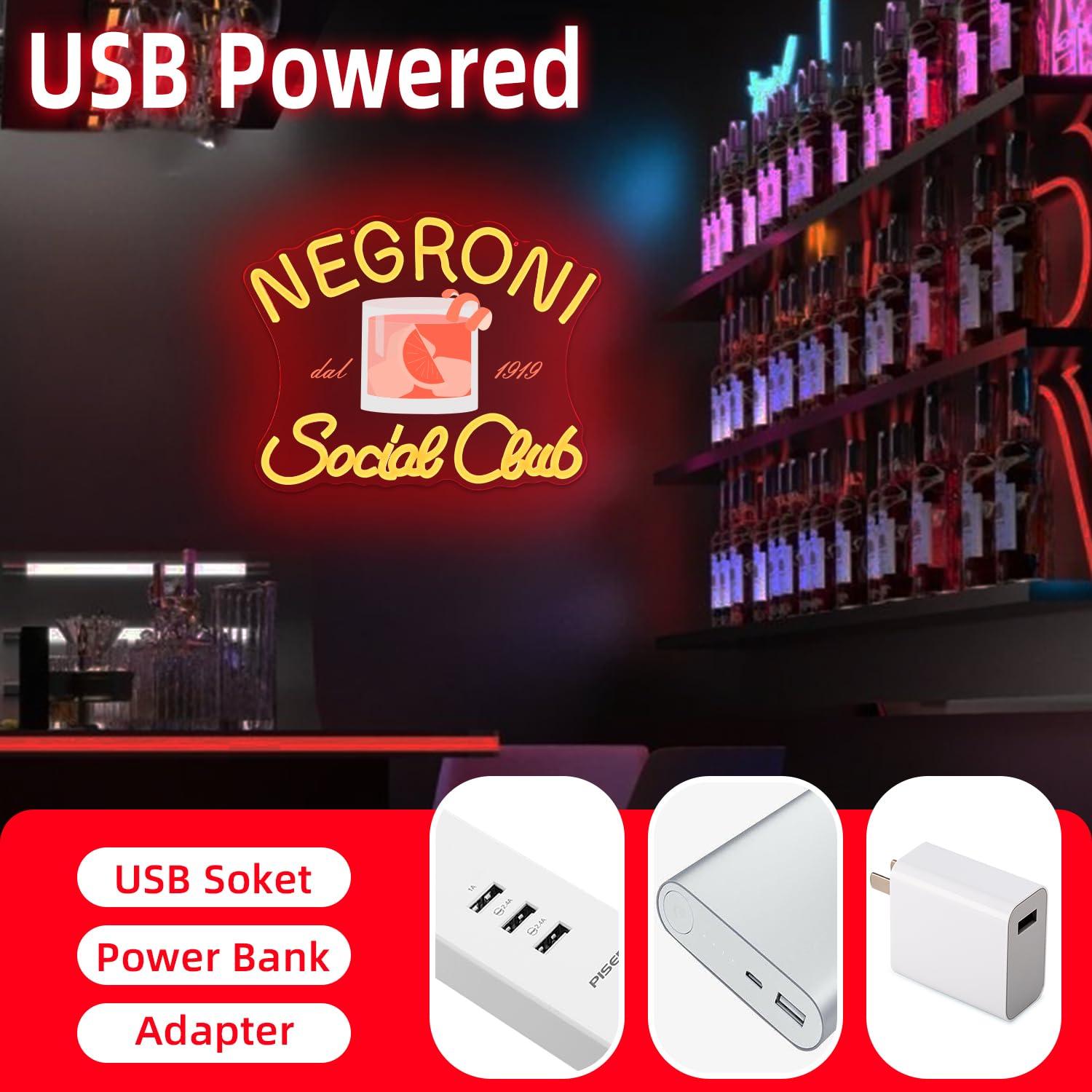 ネグローニ・ソーシャル・クラブのネオンサイン。壁掛け装飾、ホ - Neon Sign Party のレビューと価格