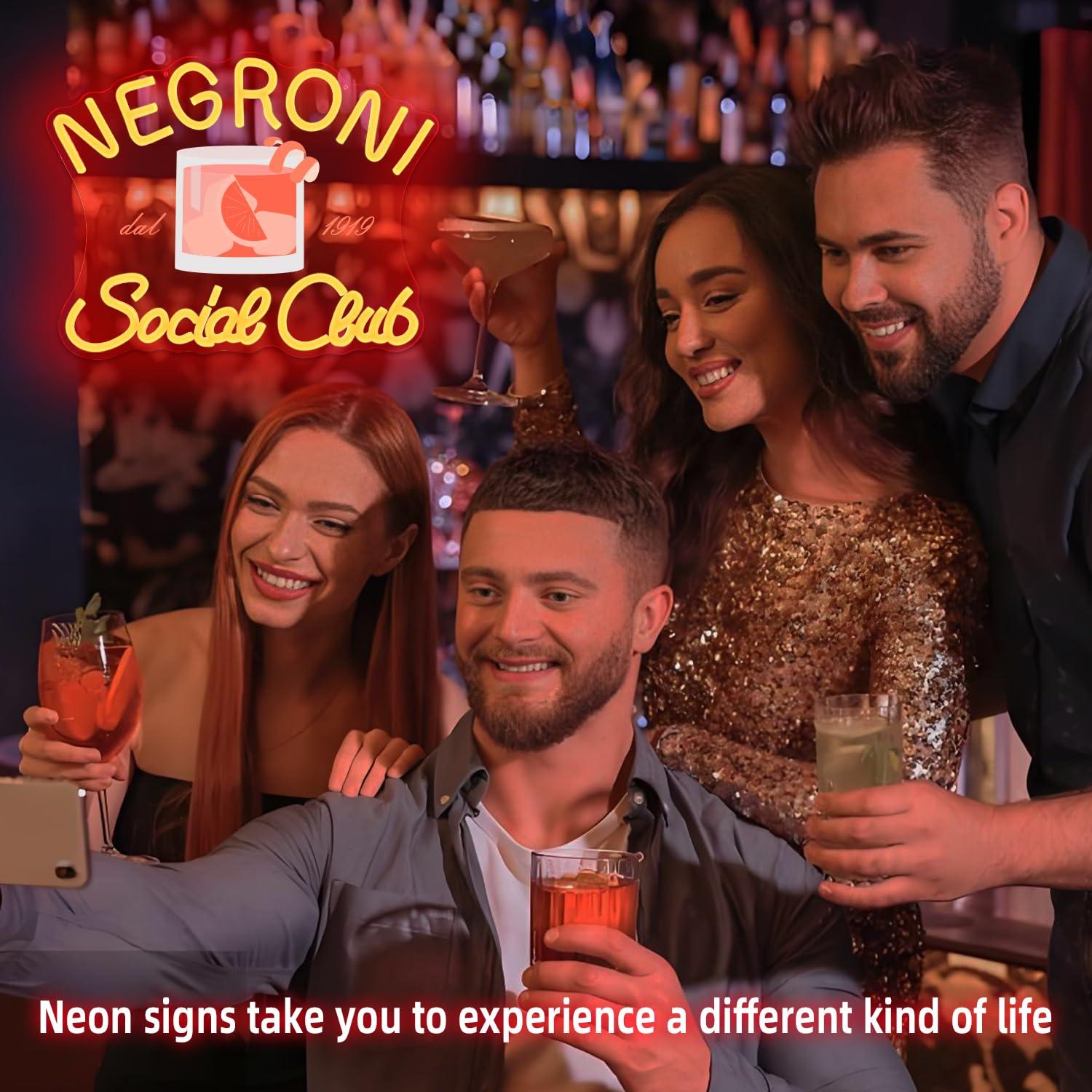 ネグローニ・ソーシャル・クラブのネオンサイン。壁掛け装飾、ホ - Neon Sign Party のレビューと価格