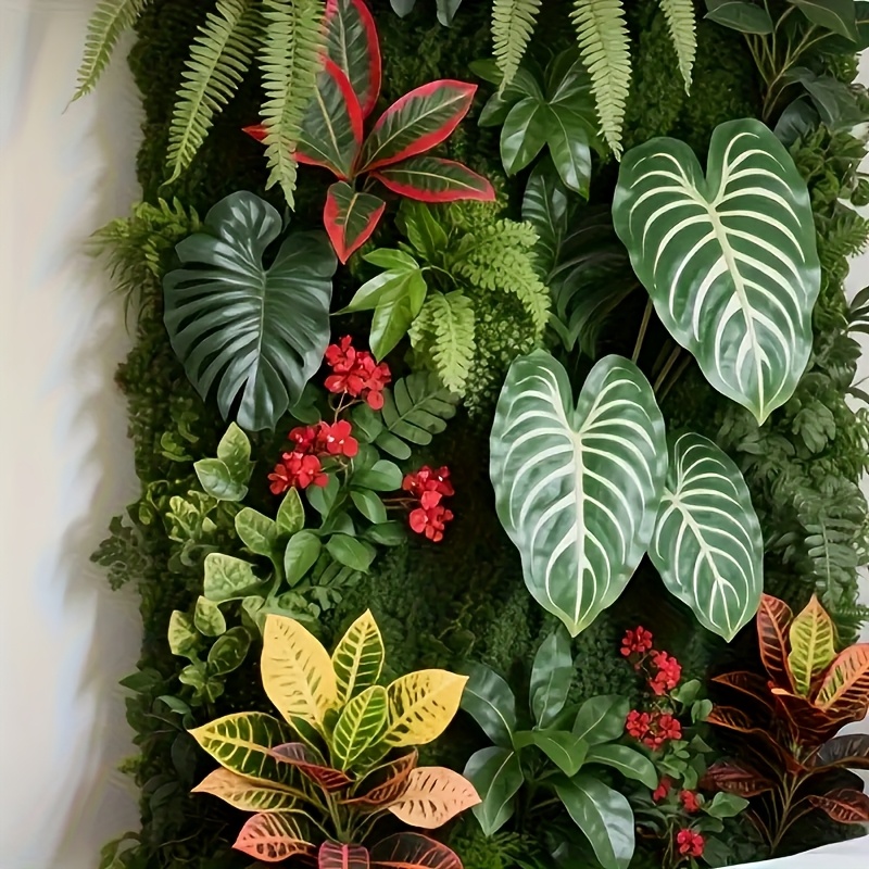 木製のフェンスデザインが施された屋外用グリーン植物壁パネル  - Flower Wall Panel のレビューと価格