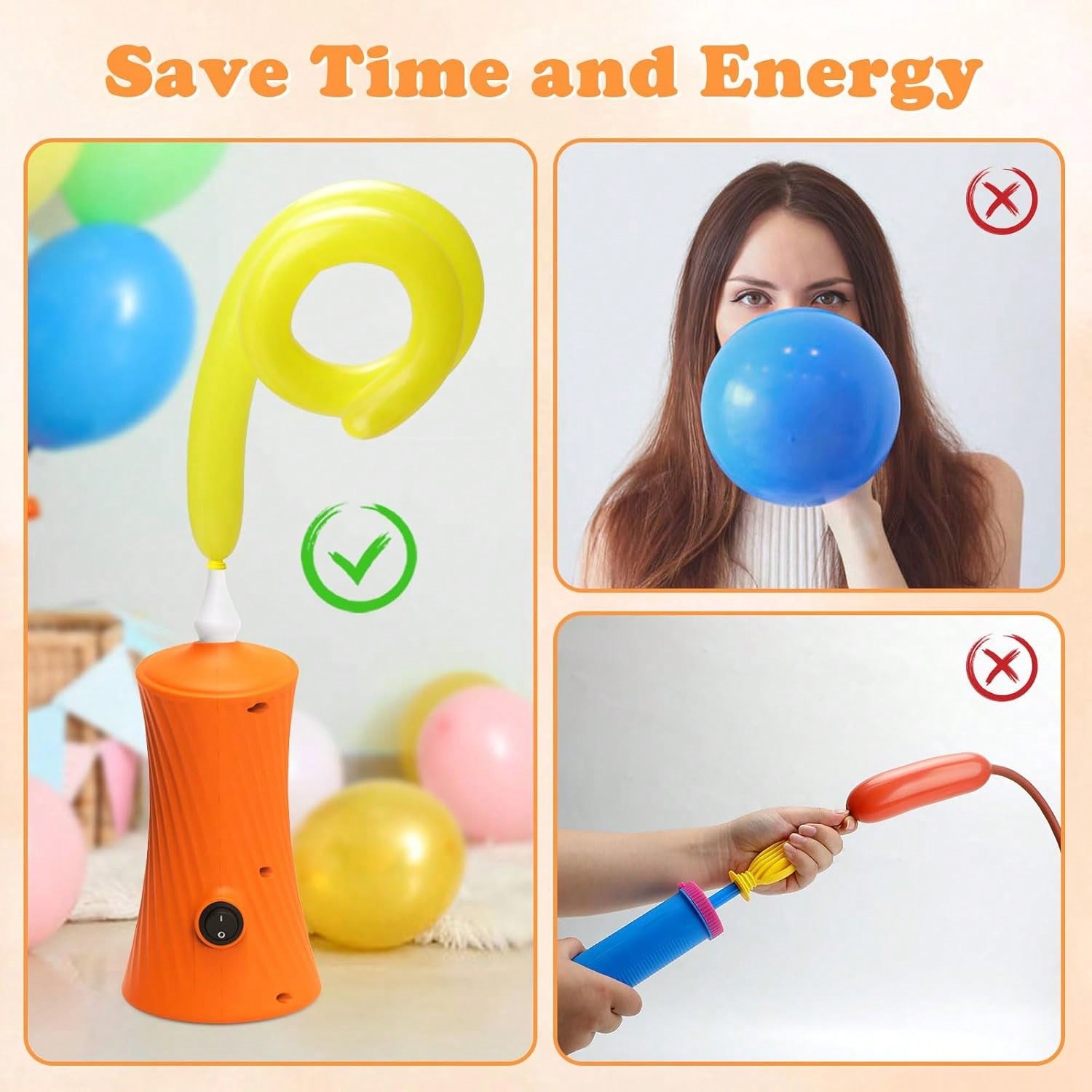 大型バルーン用電動空気入れ、電動バルーンポンプ、誕生日パーテ - Balloon Pump Hand のレビューと価格